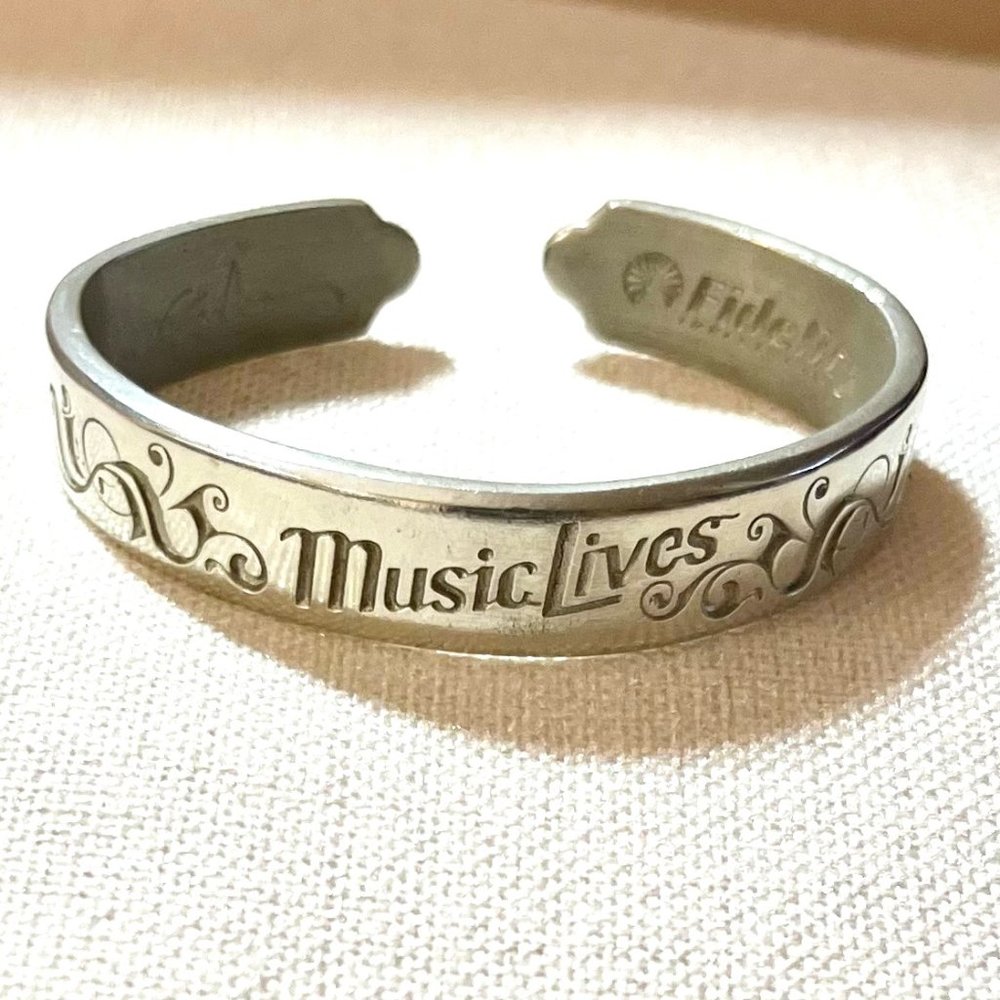 Paul McCartney Fidelity Investment  Music Lives Pewter Cuff Bracelet NWOB